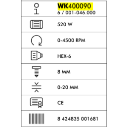 Aparafusadora Gesso 550W  WK400090