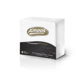 Guardanapos Folha Dupla 40 x 40 Branco Luxury Amoos
