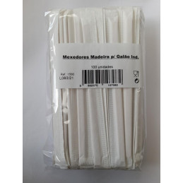 Palhetas Madeira P/ Galão Ind Pac 100Un