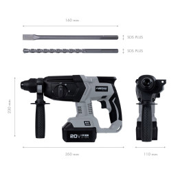 Berbequim Martelo Demolidor Sem Fios 20V 4,0AH WK 401630