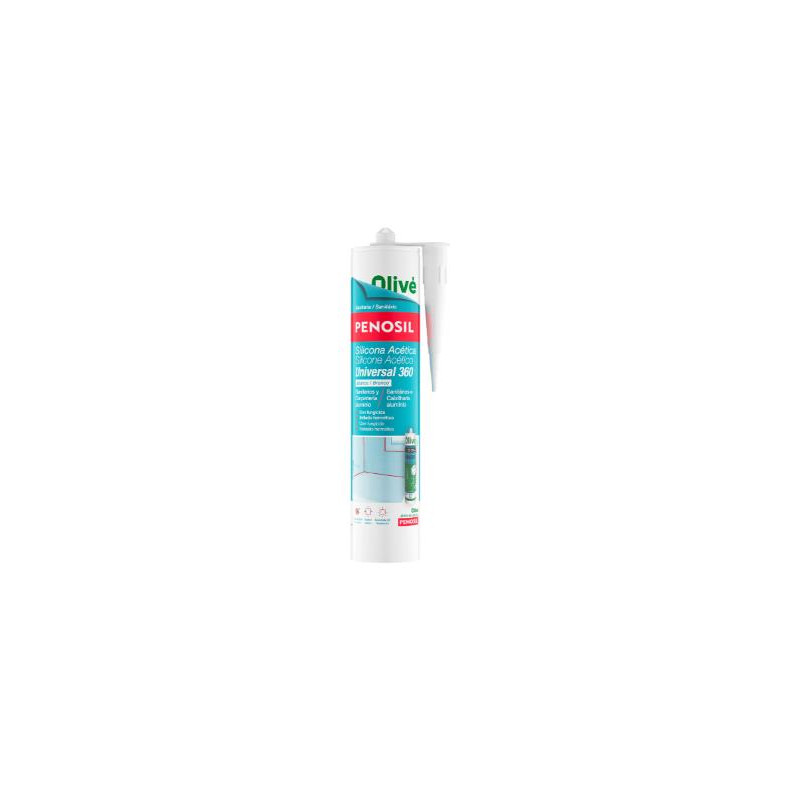Silicone Acético Universal 360 Silicone Sanitário com Fungicida Branco 280ml - Penosil
