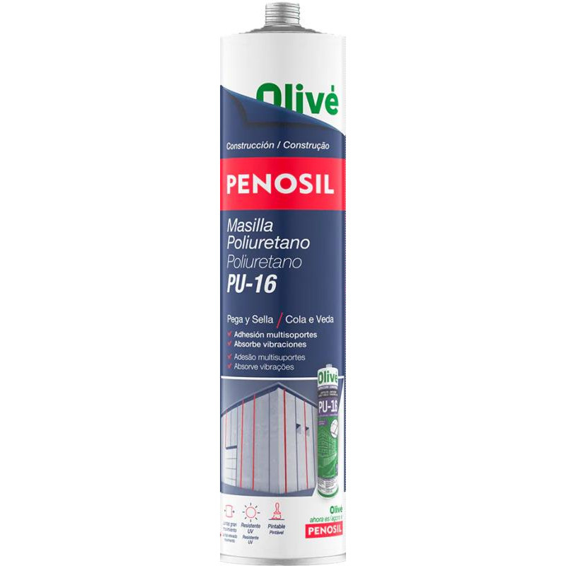 Cola e Veda de Poliuretano PU-16  300ml  Branco - Penosil