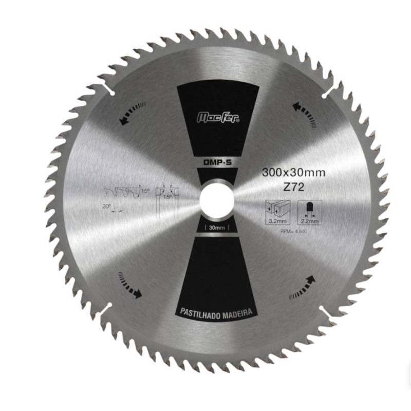 Disco Pastilhado P/Madeira DMP-S 184mm Z40 MACFER