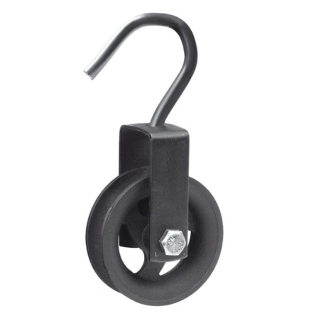 Roldana Ferro Fundido Com Gancho  RGP-01 120mm PRETA MACFER