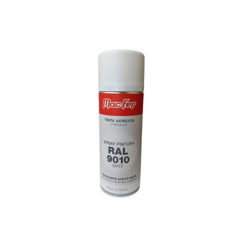 Spray Pintura SPA-BS RAL -9010 400ml Branco Mate Macfer