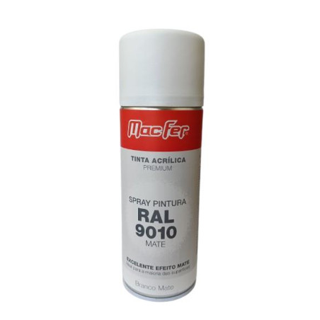 Spray Pintura SPA-BS RAL -9010 400ml Branco Mate Macfer