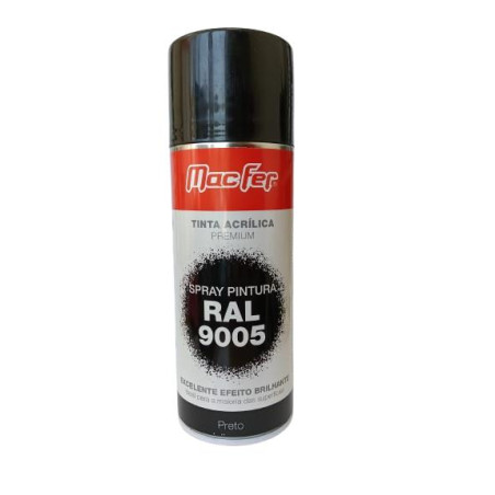 Spray Pintura SPA-BS RAL -9005 400ml Preto Macfer