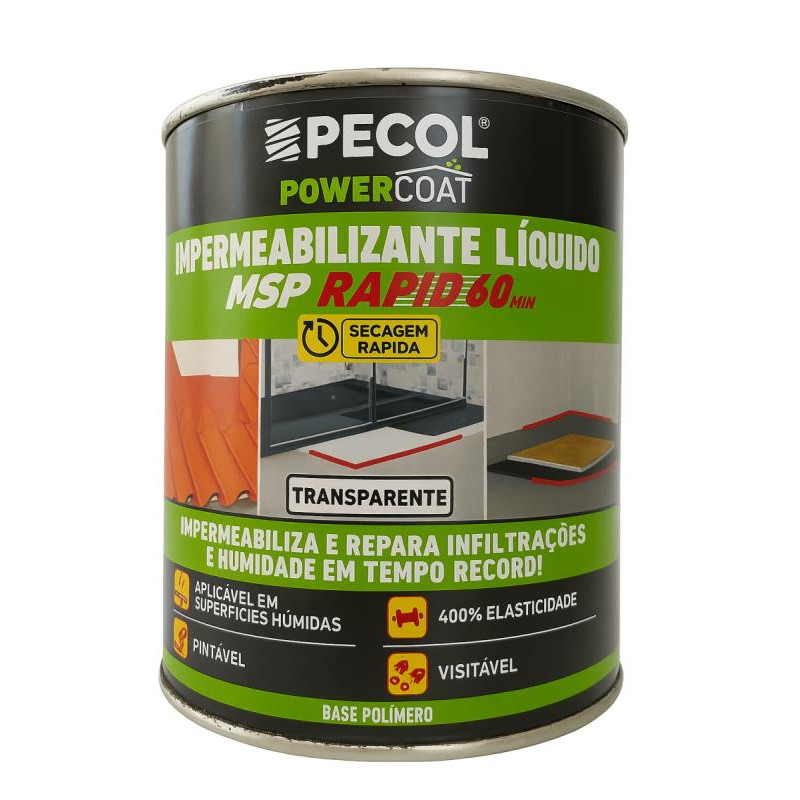Impermeabilizante Liquido 1kg Power Coat Rapid Transparente  Pecol